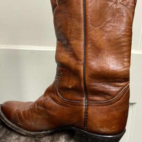 Vintage Tony Lama Brown Boots sz 9 - Picture 4 of 9